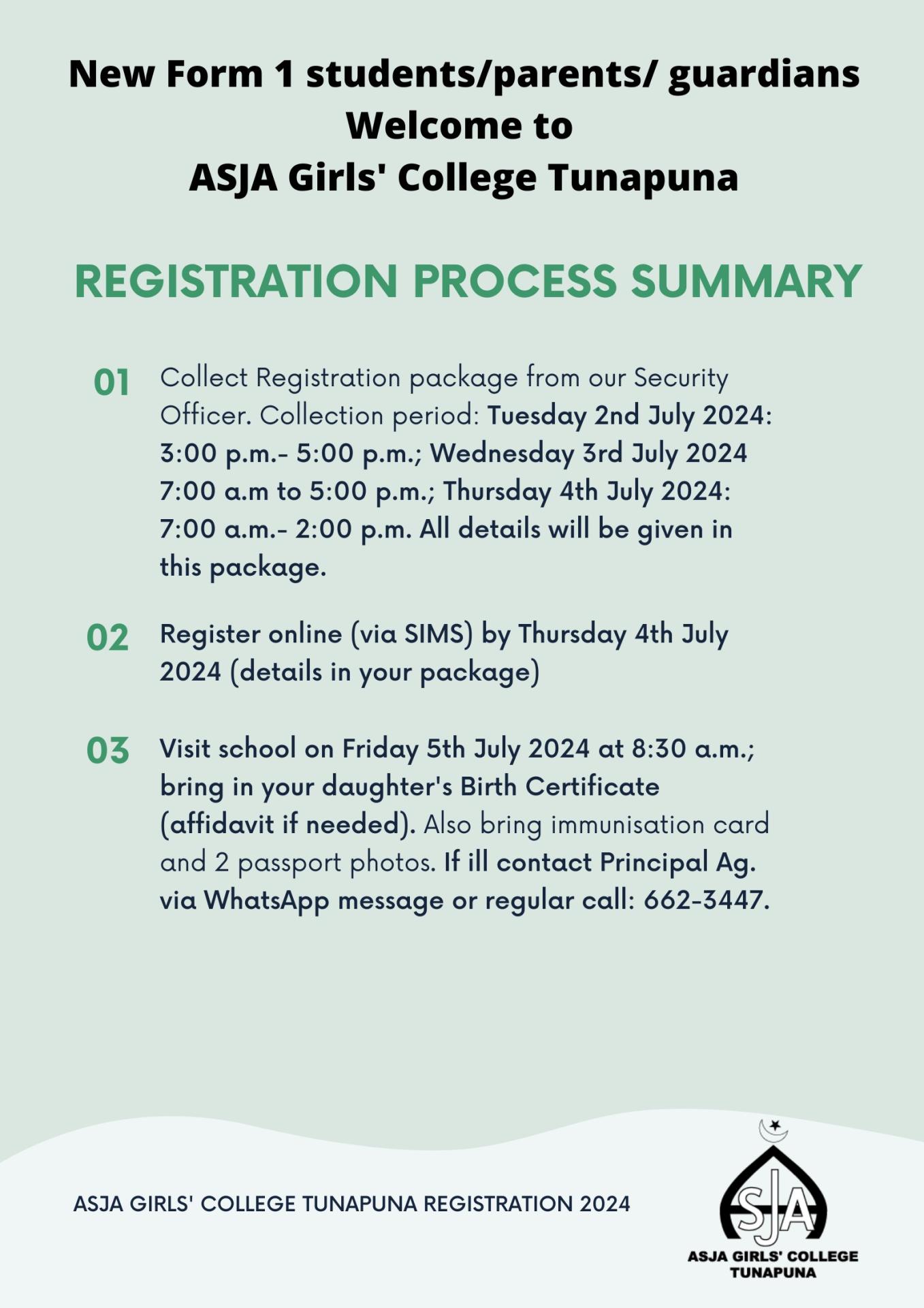 Form 1 registration